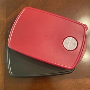 Red and Black 1.4L Tupperware Food Storage Containers